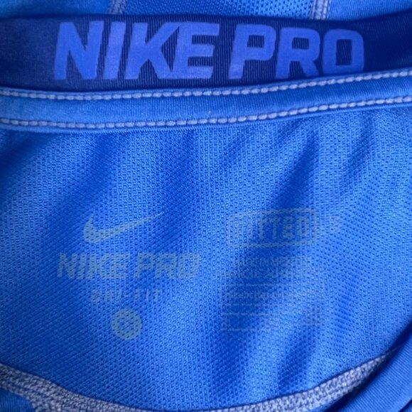 Nike Pro Athletic Training Tshirt Mens XL Blue Activewear Workout - Picture 6 of 6